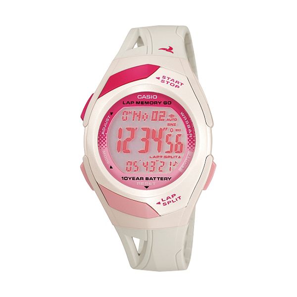 Casio White Digital Watch With Stopwatch 026W032739610001P Casio 32739610