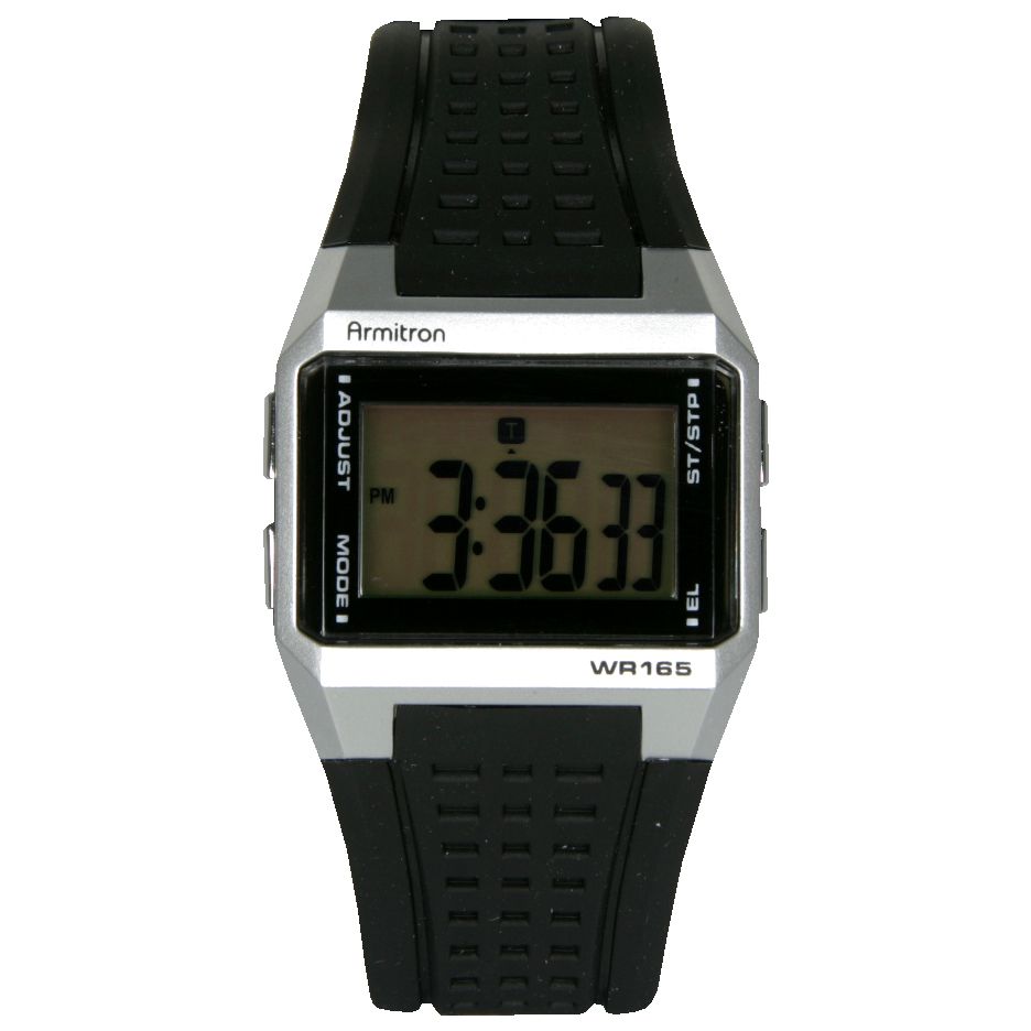 Armitron All-Sport Watch, Digital, Silver Case/Black Strap, 1 watch at Kmart.com