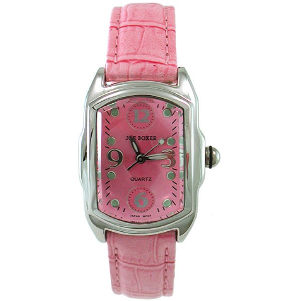 Joe Boxer Ladies Dome Watch Pink Big Silver Case With Bubble Dial