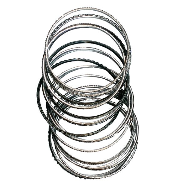 Accessories Jet Tone Bangle Bracelets. Set Of 18. 119643-02