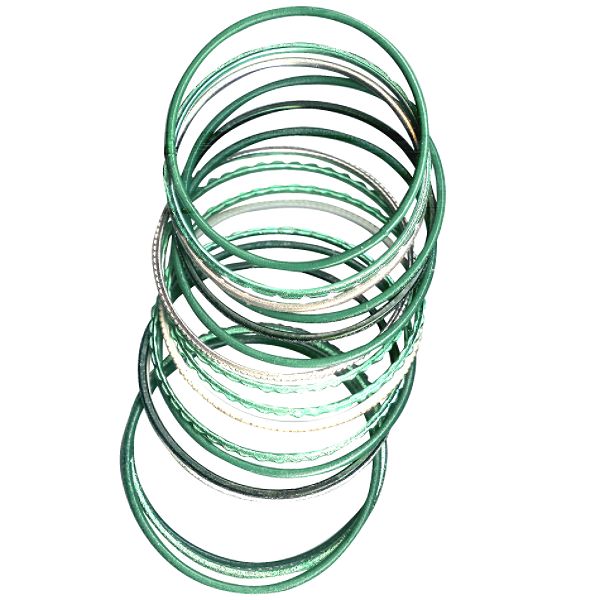 Accessories Blue & Silver Bangle Bracelets. Set Of 18. 119650-02