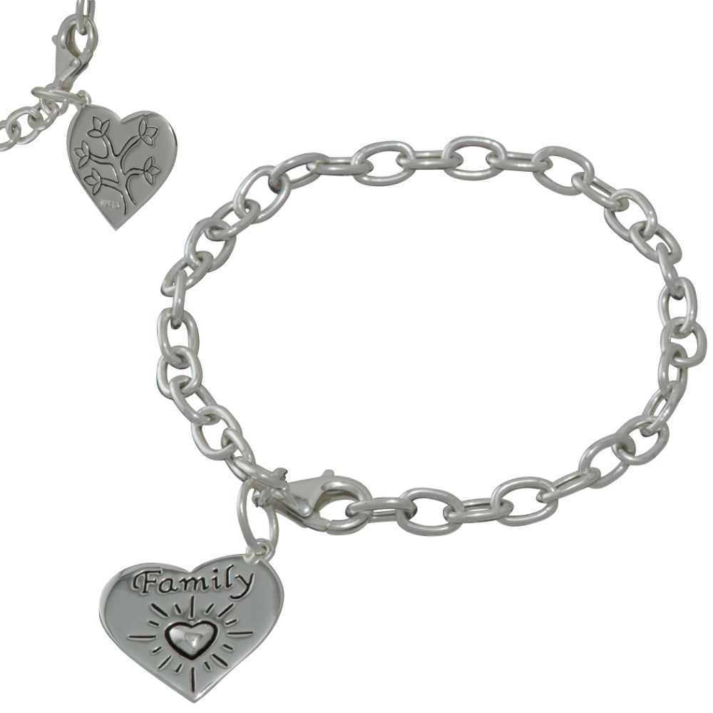 Sterling Silver Inspirational Family Link Bracelet
