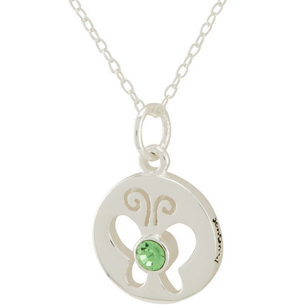 August Cubic Zirconia Birthstone Pendant In Sterling Silver