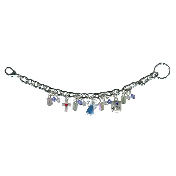 Faith Charm Bracelet. Silvertone