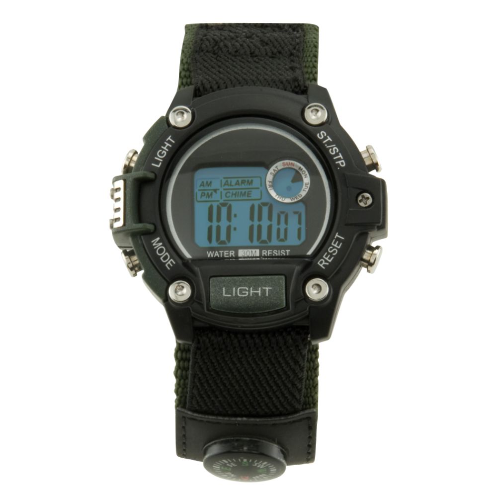 Mens Calendar Day/Date Fastrap Watch with Digital Dial & Black Fabric Band at Kmart.com