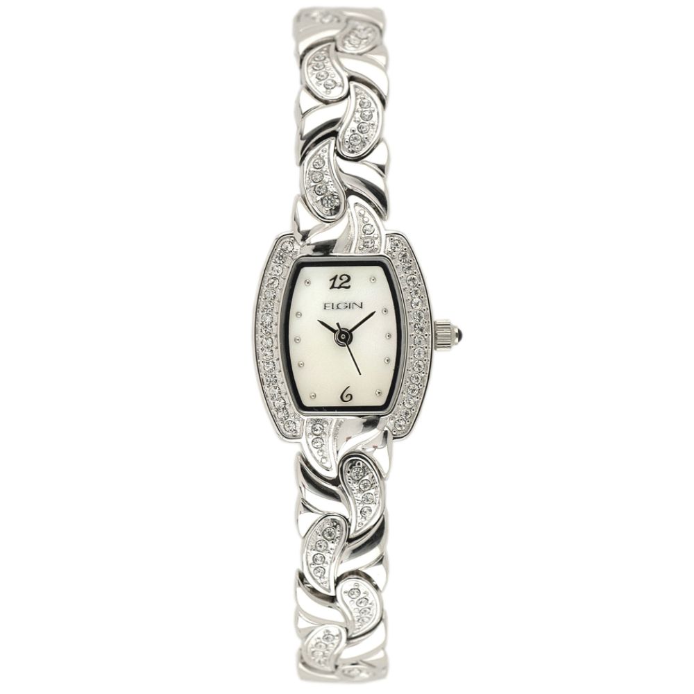 Elgin Ladies Silver Tone Rectangle Stone Case Watch at Kmart.com