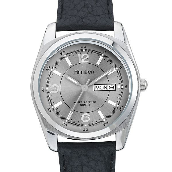 Armitron Men s Black Leather Dress Watch 026W951464110001P Armitron 95146411