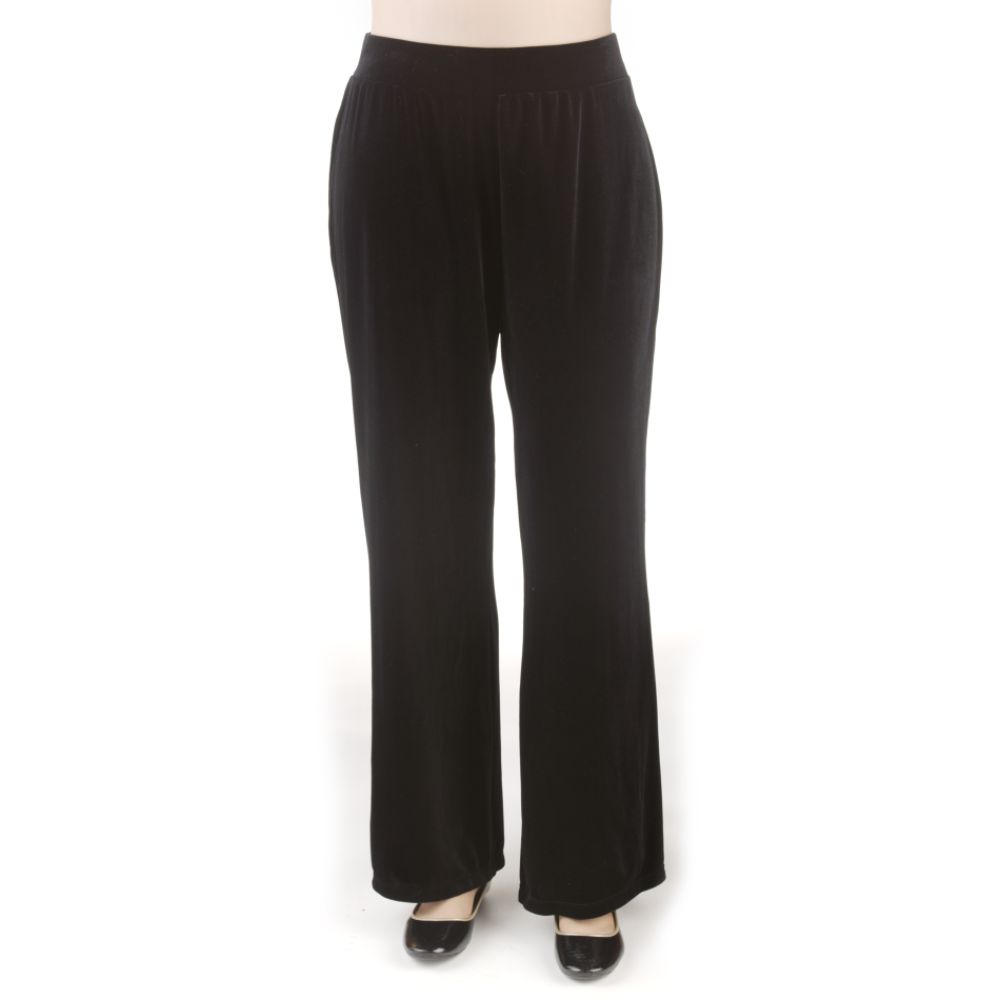 Jaclyn Smith Women's Plus Straight Leg Velour Pant