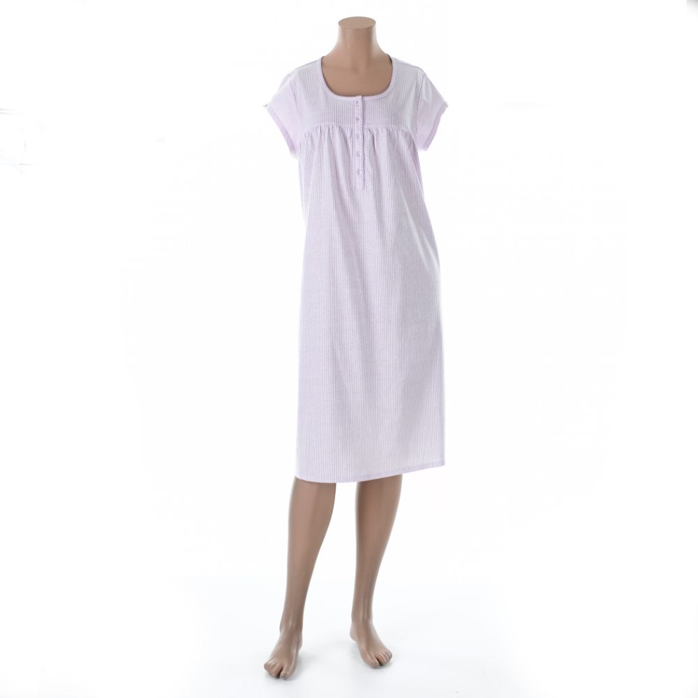 Pink K Women's Plus Smocked Knit Printed Gown