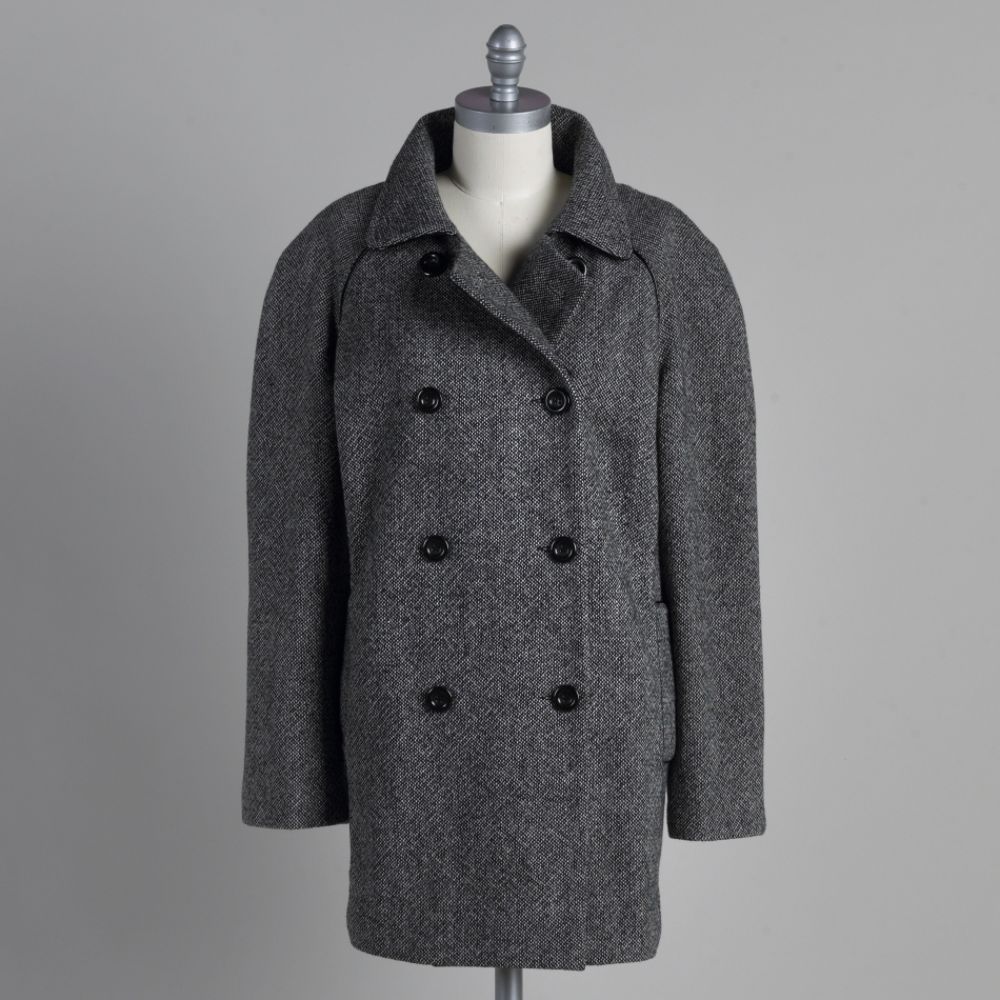 Attention Women's Plus Double Breasted Tweed Pea Coat
