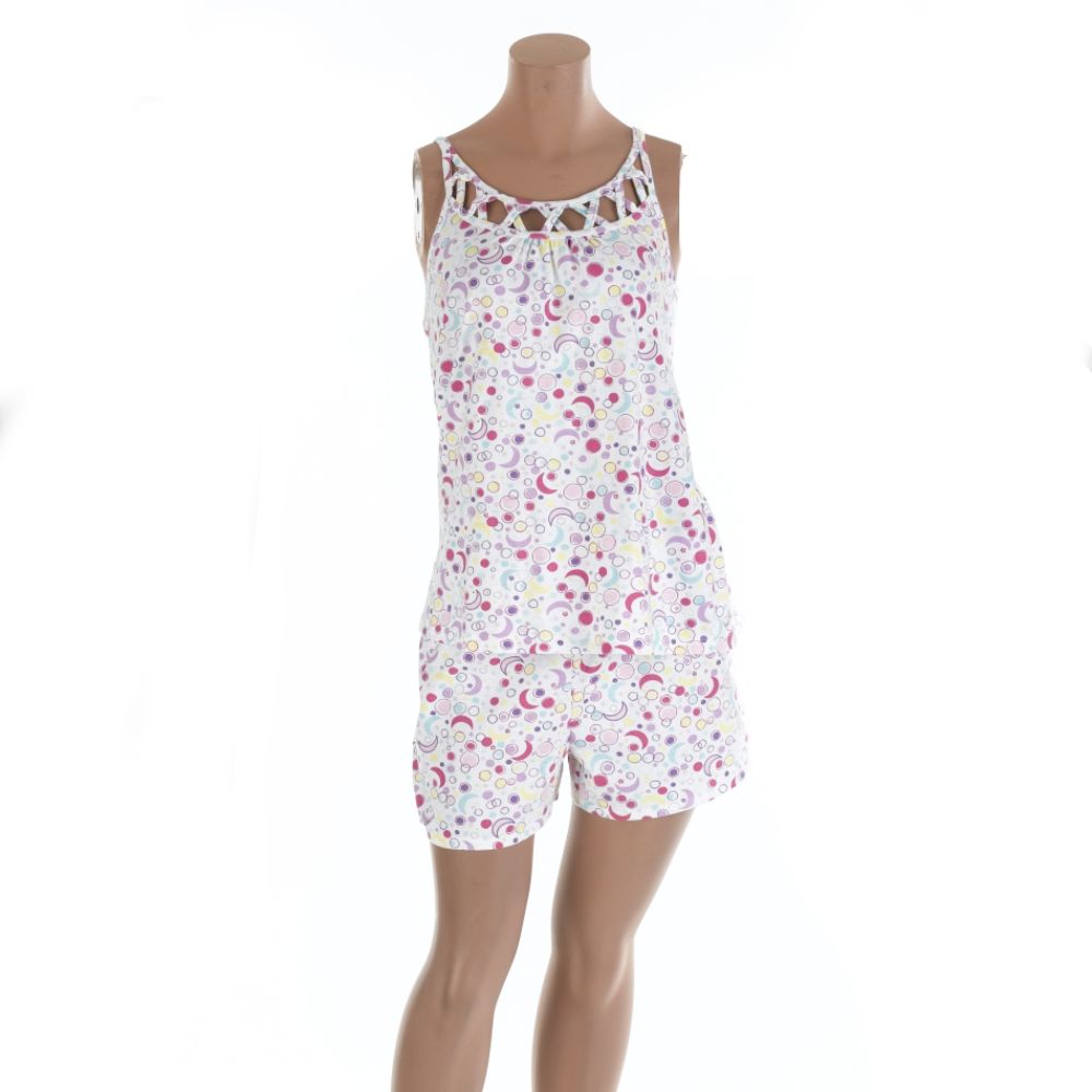 Pink K Women's Plus 2 Piece Printed Cami & Boxer Set