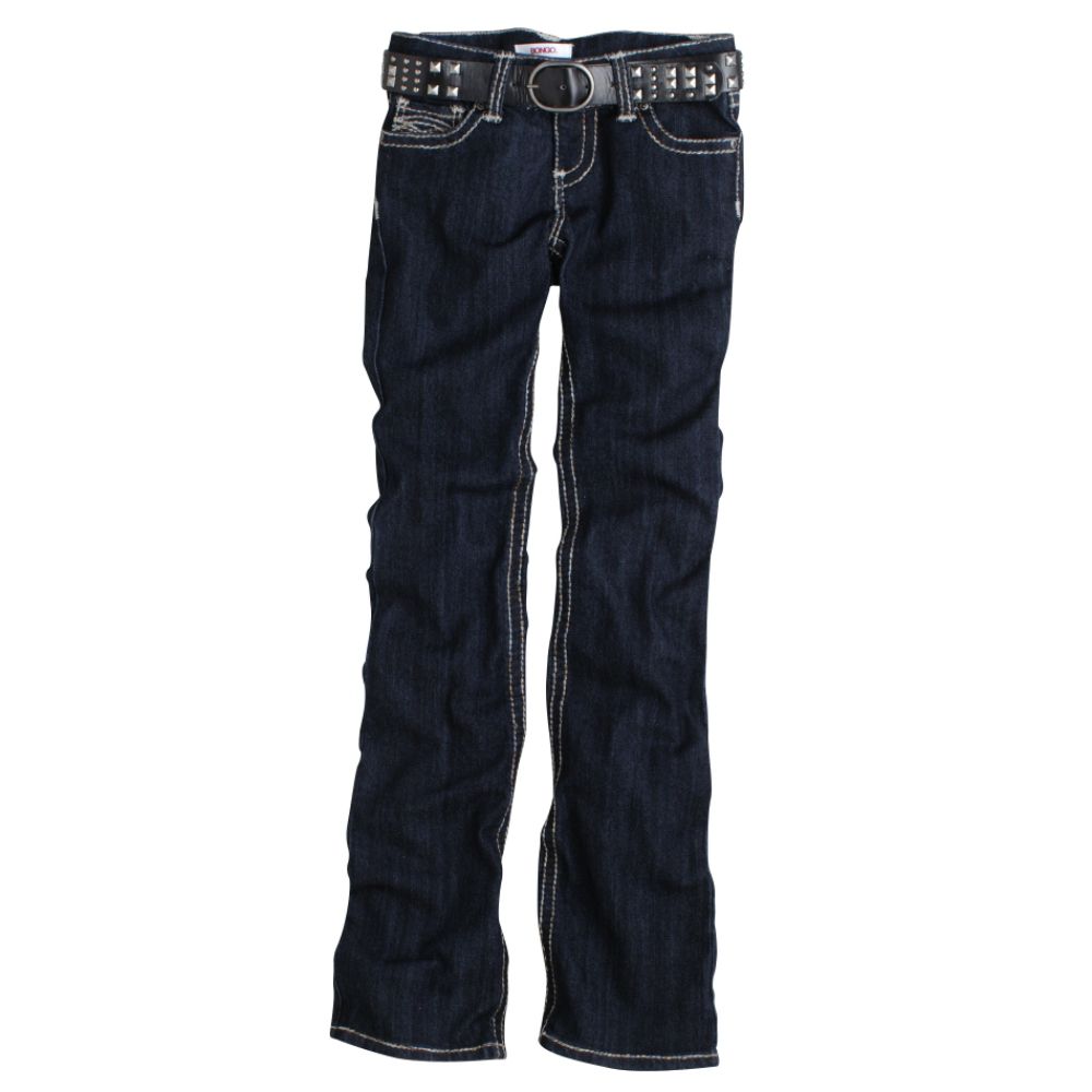 Bongo Junior's Plus Heavy Stitch Jeans with Studded Belt