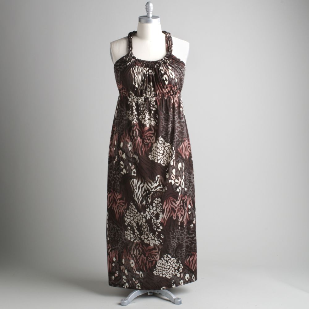 Route 66 Women's Plus Printed Maxi Dress