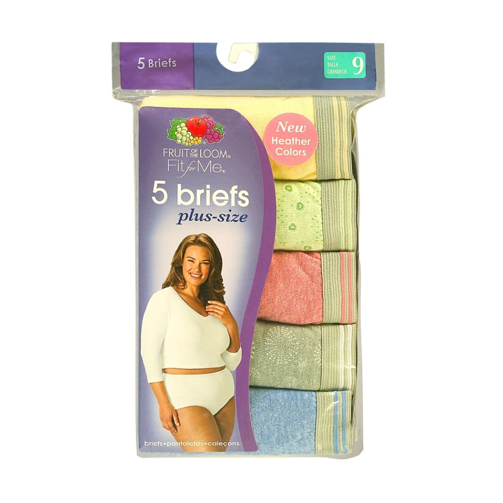 Fruit of the Loom Women's Plus Fit for Me 5 Pack Heather Briefs at Kmart.com