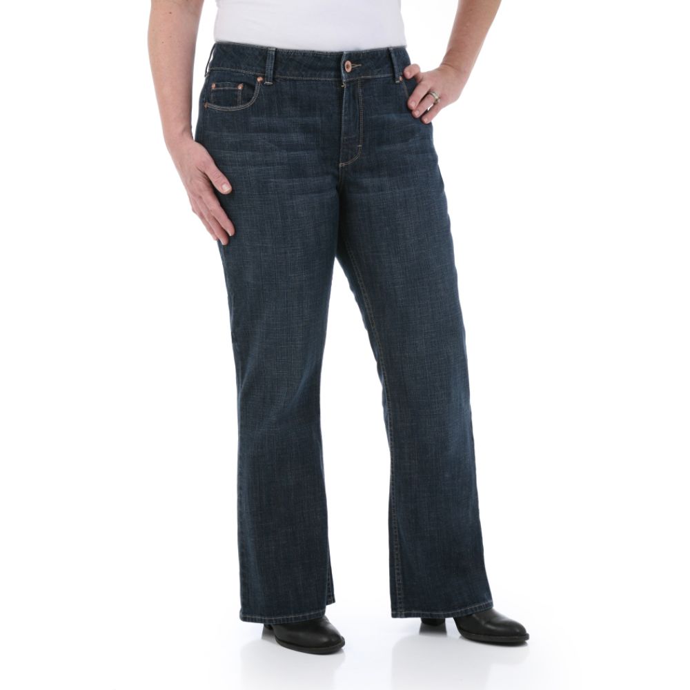 Rider Women's Plus Pleated Pocket Bootcut Jeans