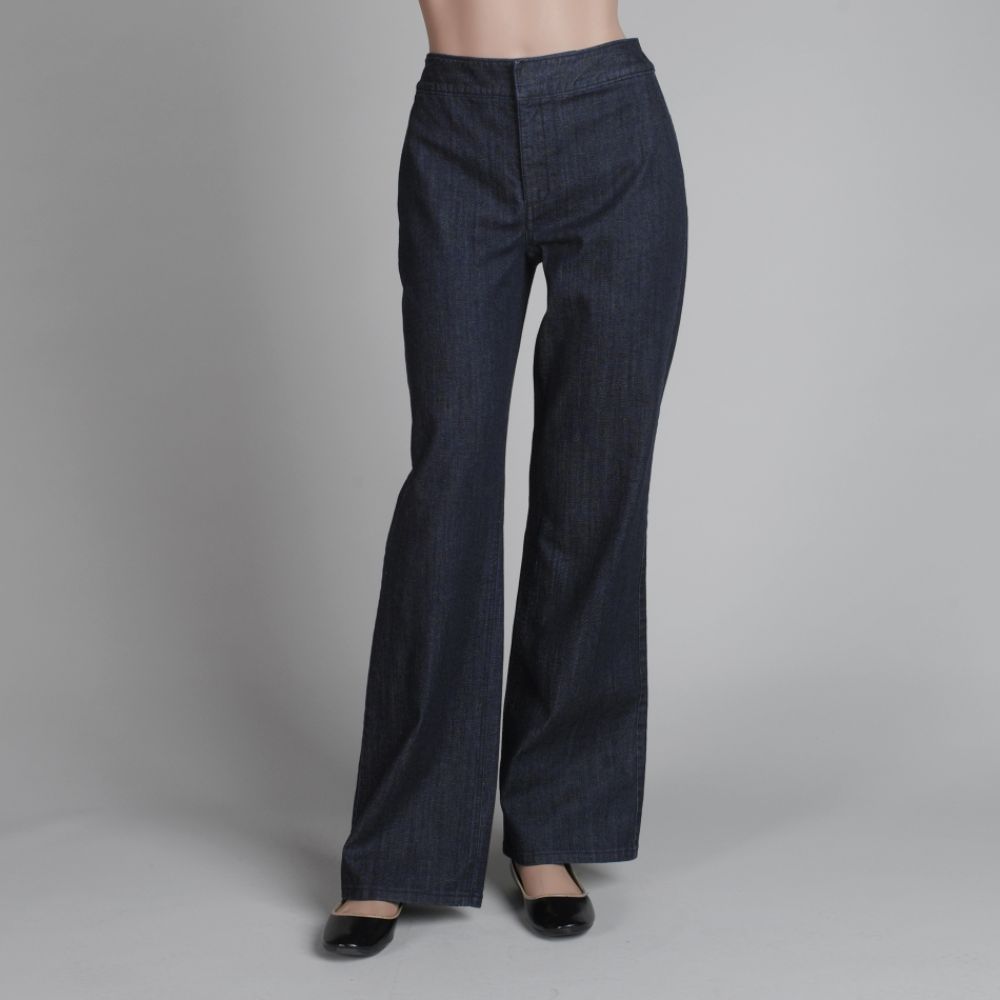 Basic Editions Women's Elastic Waist Solid Trouser Jeans