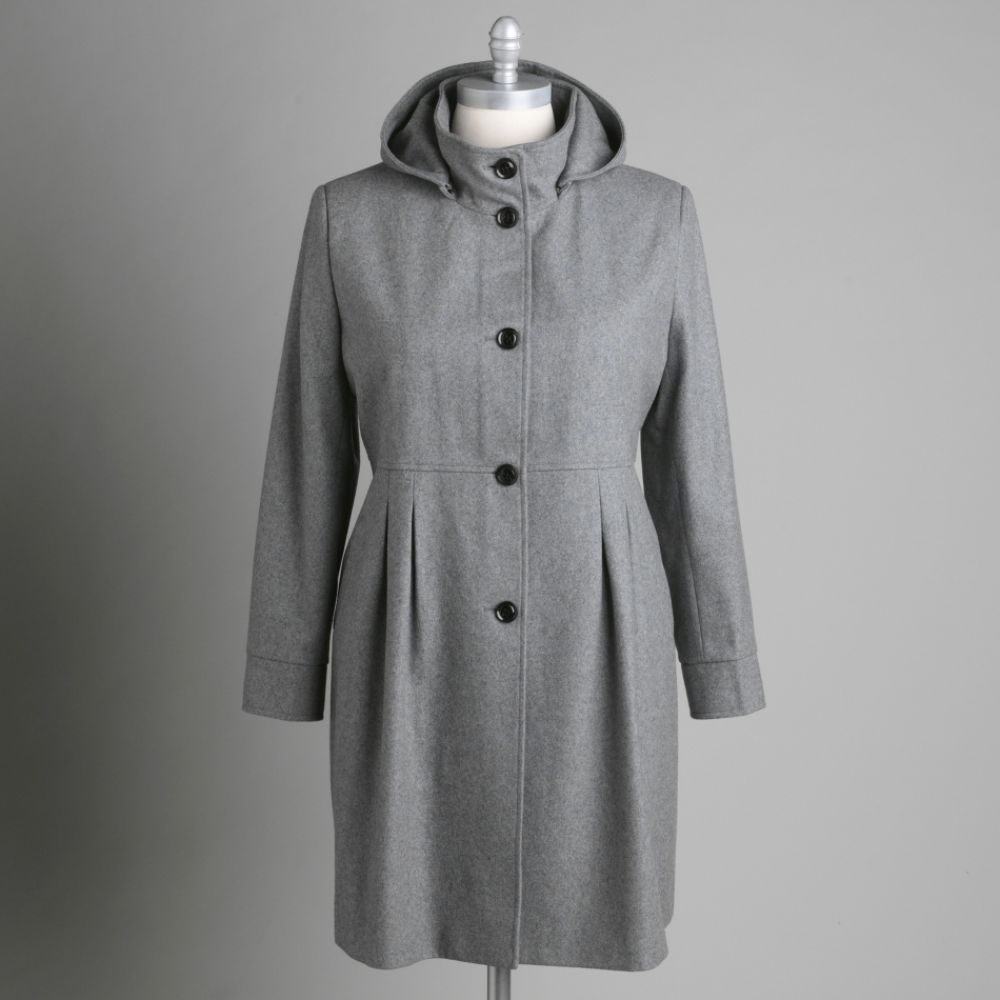 Attention Women's Plus Duffle Hooded Wool Coat