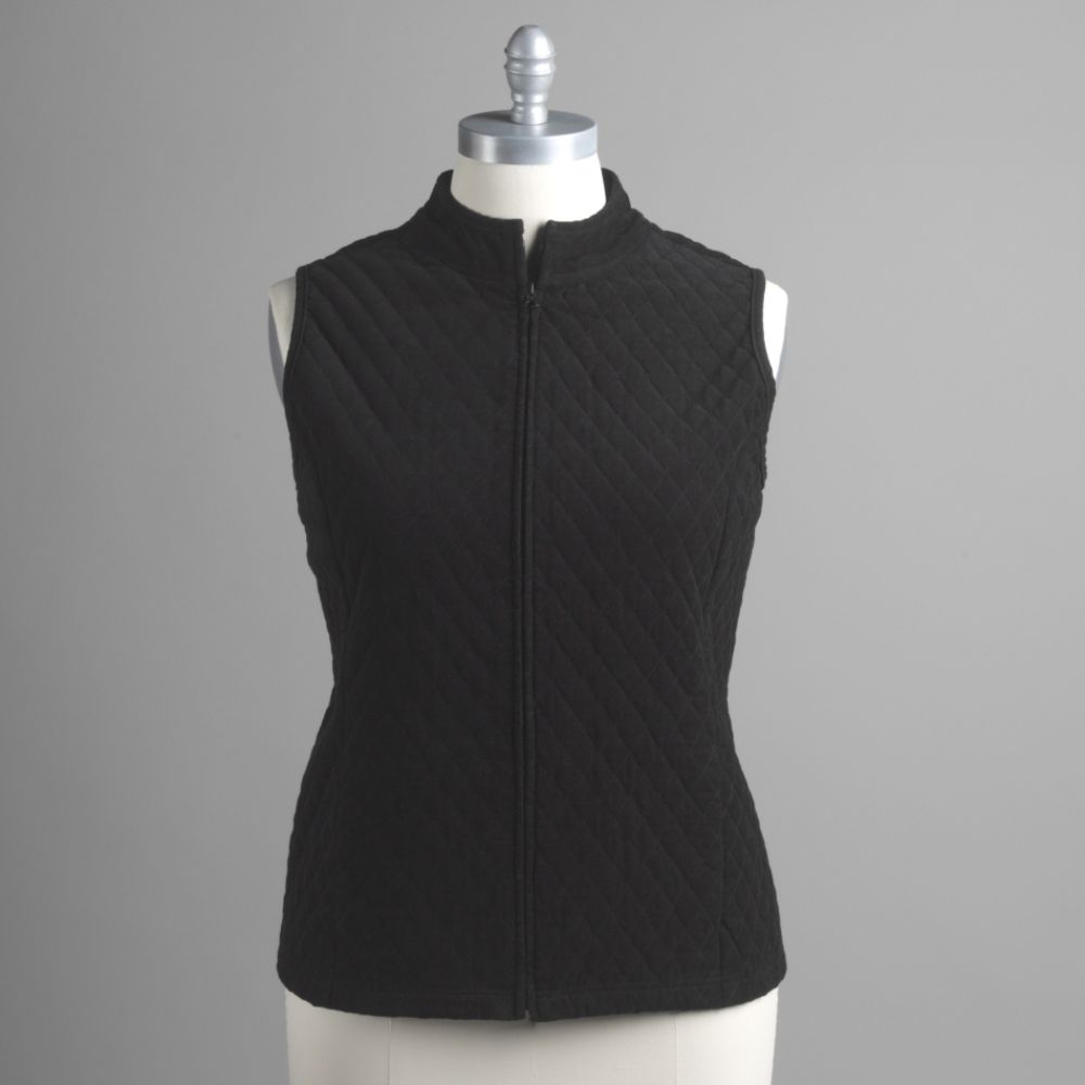 Basic Editions Women's Plus 100% Cotton Corduroy Solid Vest