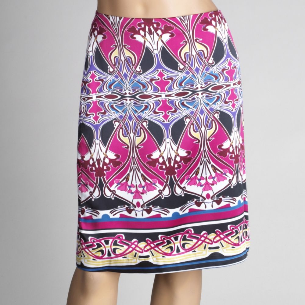 Jaclyn Smith Women's Border Print Skirt