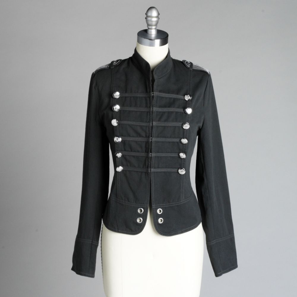 Route 66 Women's Sequin Shoulder Military Jacket