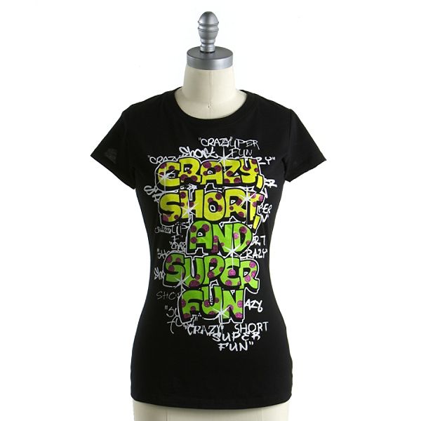 Juniors Plus Crazy Short 100 Cotton Graphic Tee 027B017273450001P Sears 01727345