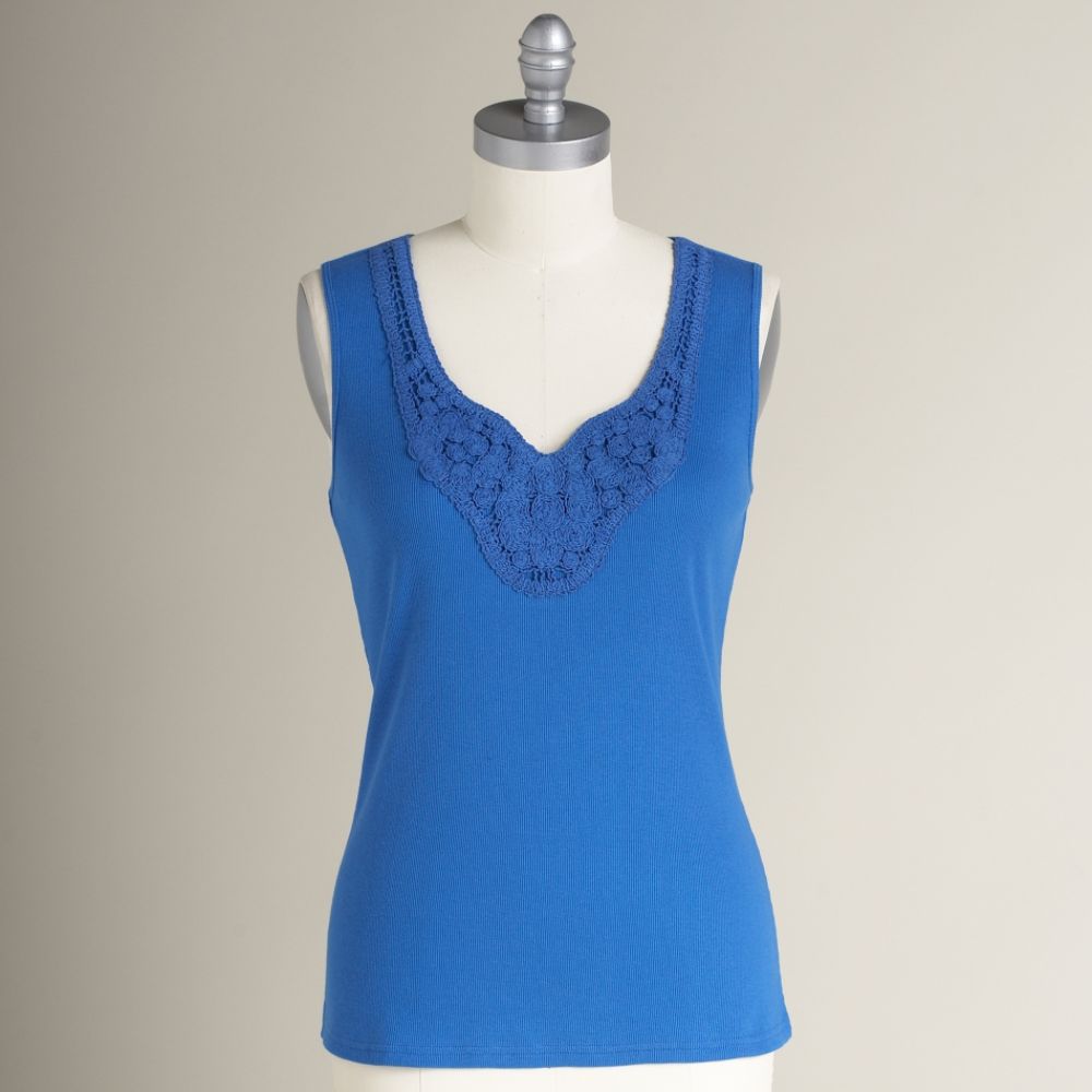 Dream Beds Store Locator on Basic Editions Women S Crochet Neck Rib Tank Top From Kmart Com