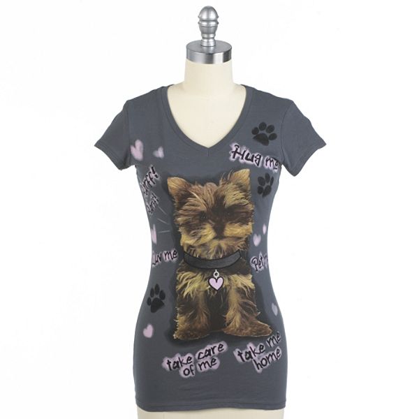 Juniors Hug Me Love Me Dog Tee 027B019111940001P Sears 01911194