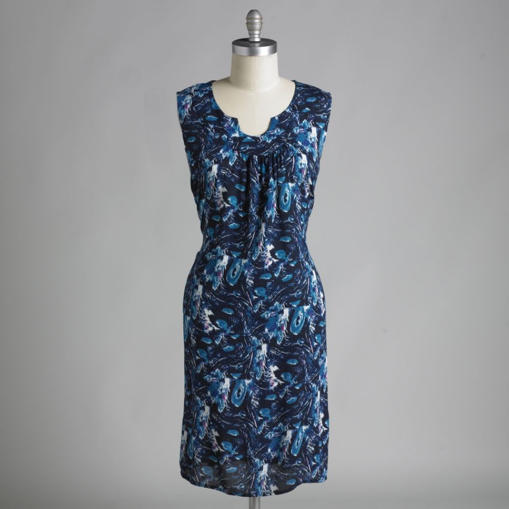 Jaclyn Smith Women's Plus Horseshoe Neck Sleeveless Dress