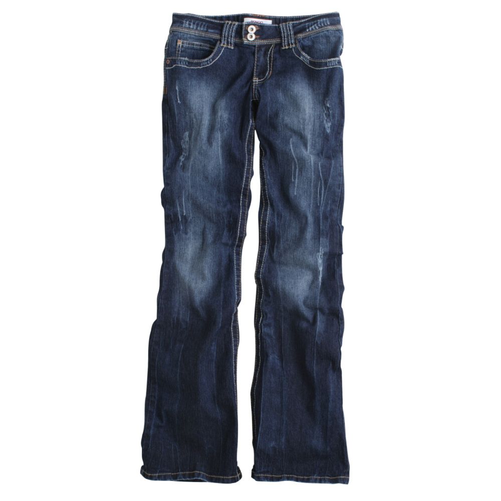 Bongo Junior's Plus Double Button Streaky Flare Leg Jeans