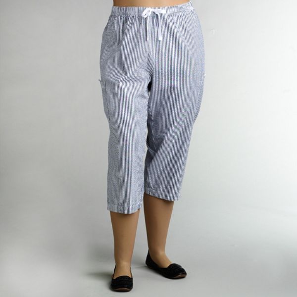 Basic Editions Women's Seersucker Capris