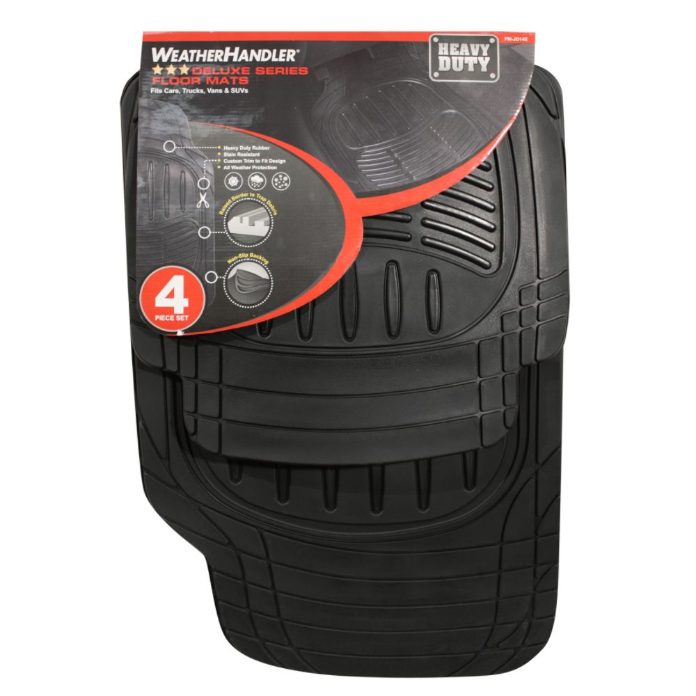 WeatherHandler Deluxe 4pc Rubber Floor Mat Set