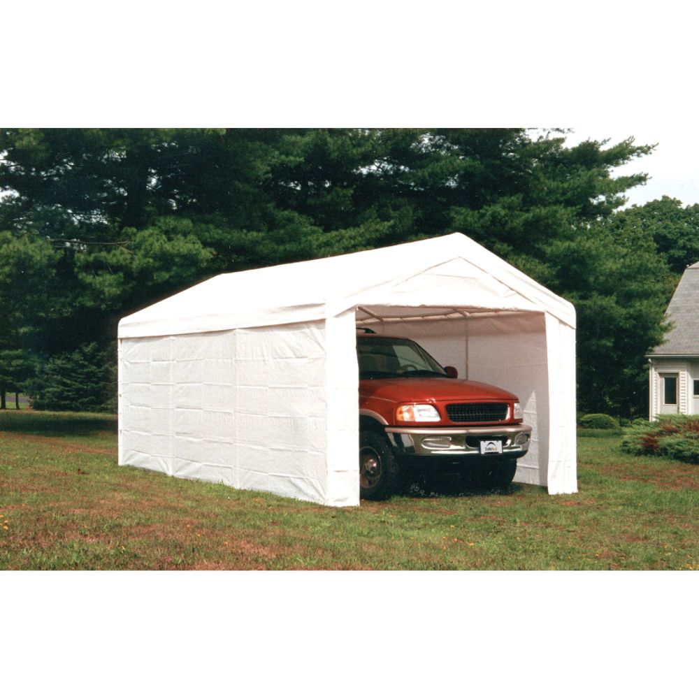 Shelter Logic 10x20 - 8 Leg Canopy White w/ Enclosure Kit