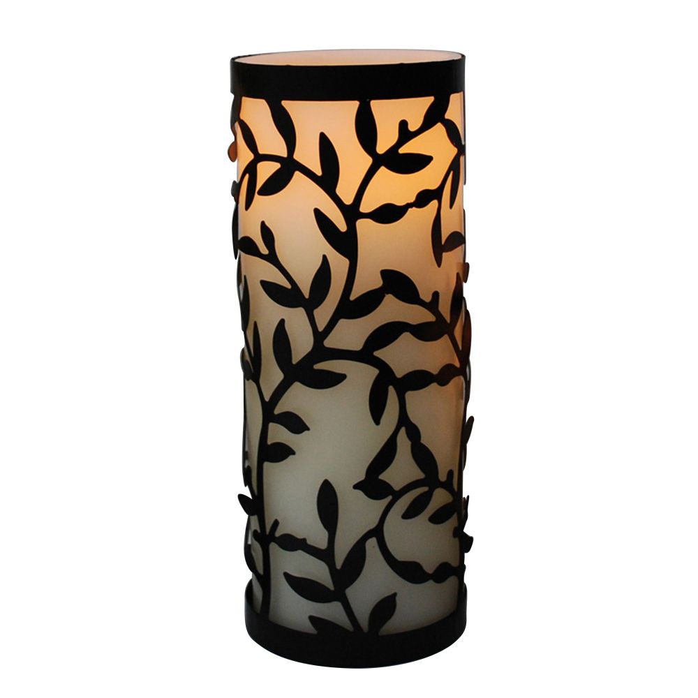 Garden Oasis Large Leaf Wrapped LED Candle