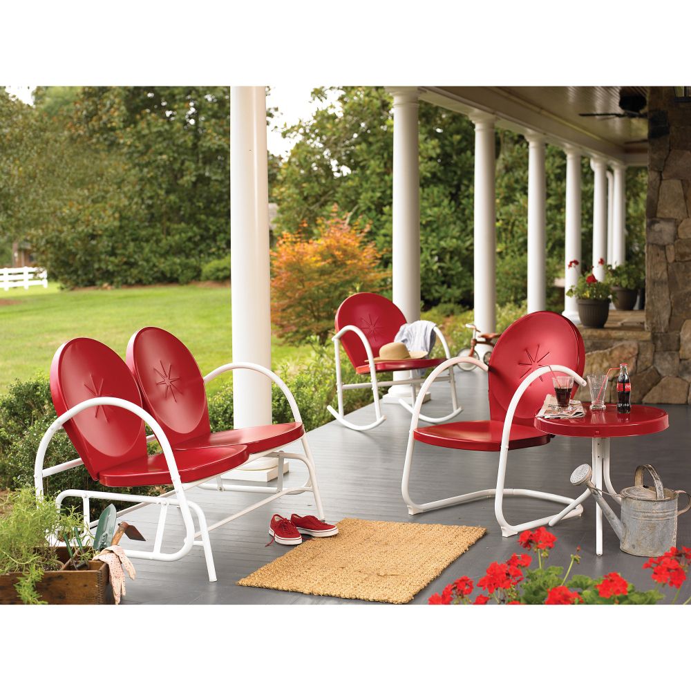 Essential Garden Retro Steel Clam Rocker - Red at Kmart.com