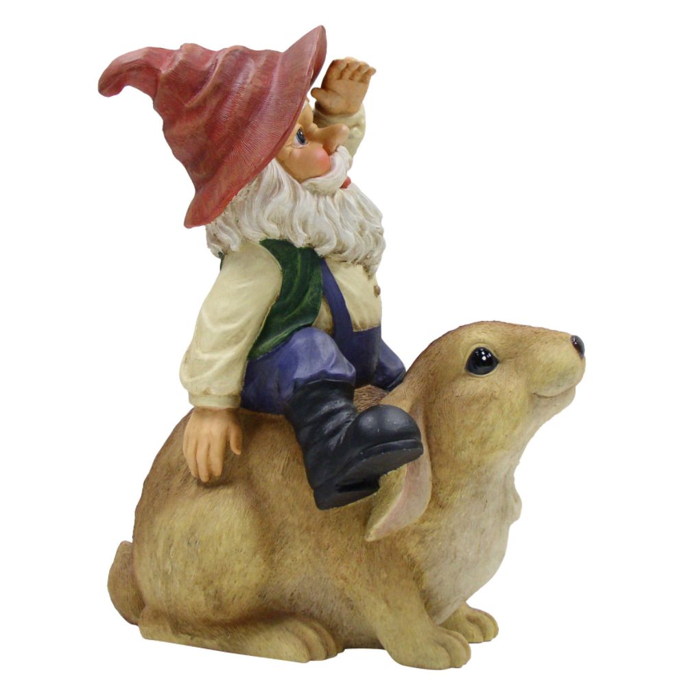 Gnome Riding Rabbit