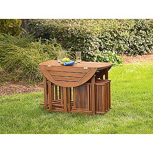 Wood Patio Sets on Wood Patio Set   Natural  Outdoor Living Patio Furniture Dining Sets