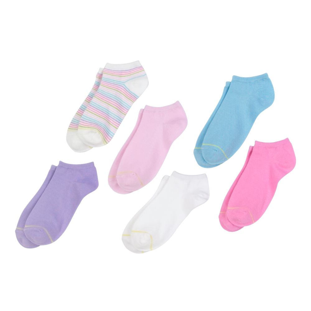 TKS Girl's 4-16 6 Pack Flat Knit No Shows
