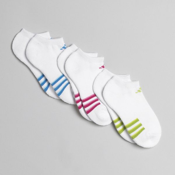 Adidas Girls 4 16 3 Pack White No Shows Size 8 95
