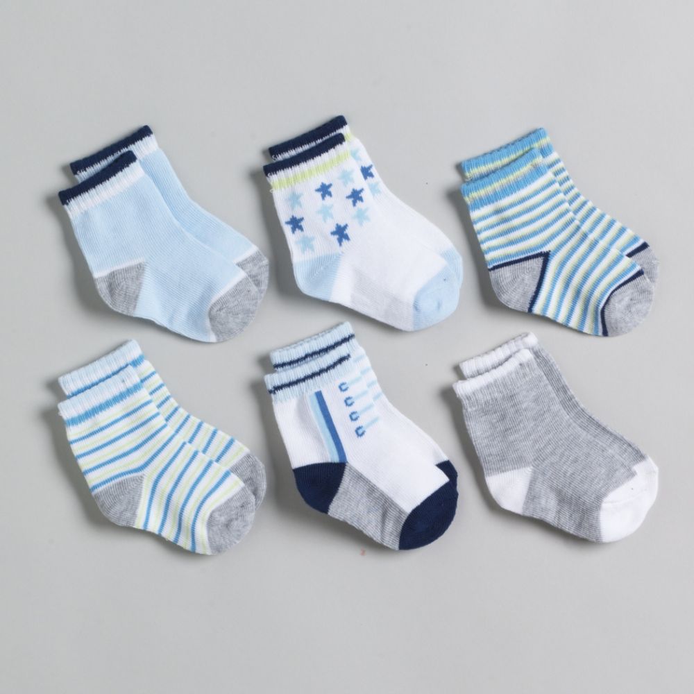 Little Wonders Newborn Boy's 6 Pack Assorted Print Shoe Socks -Size 3-12 Months at Sears.com