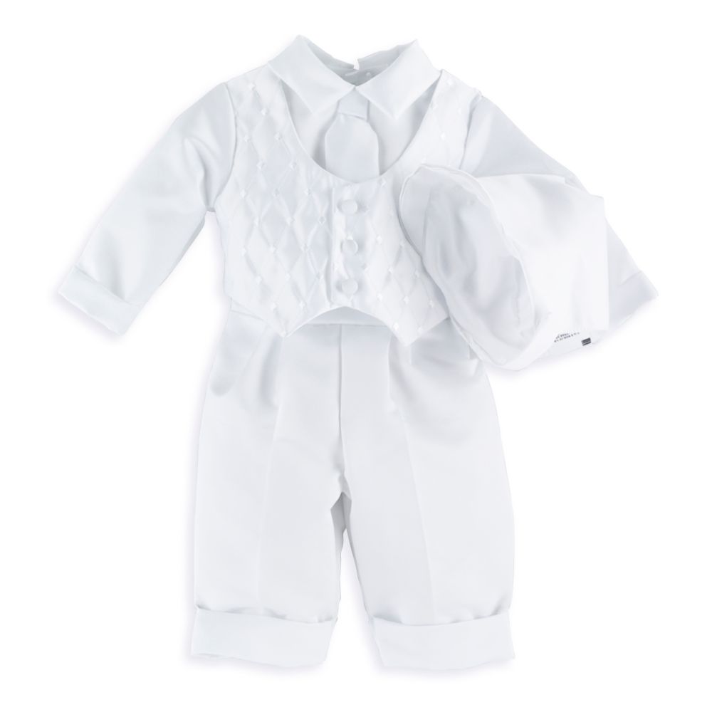 MaDonna Christening Long Pant Set with Long Sleeve Vest and Cap - 9-12 Months at Kmart.com