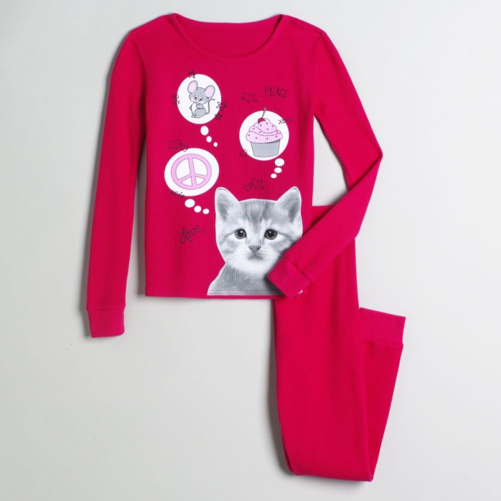 Joe Boxer Girl's 4-12 Daydream Kitty Thermal Underwear Set by 