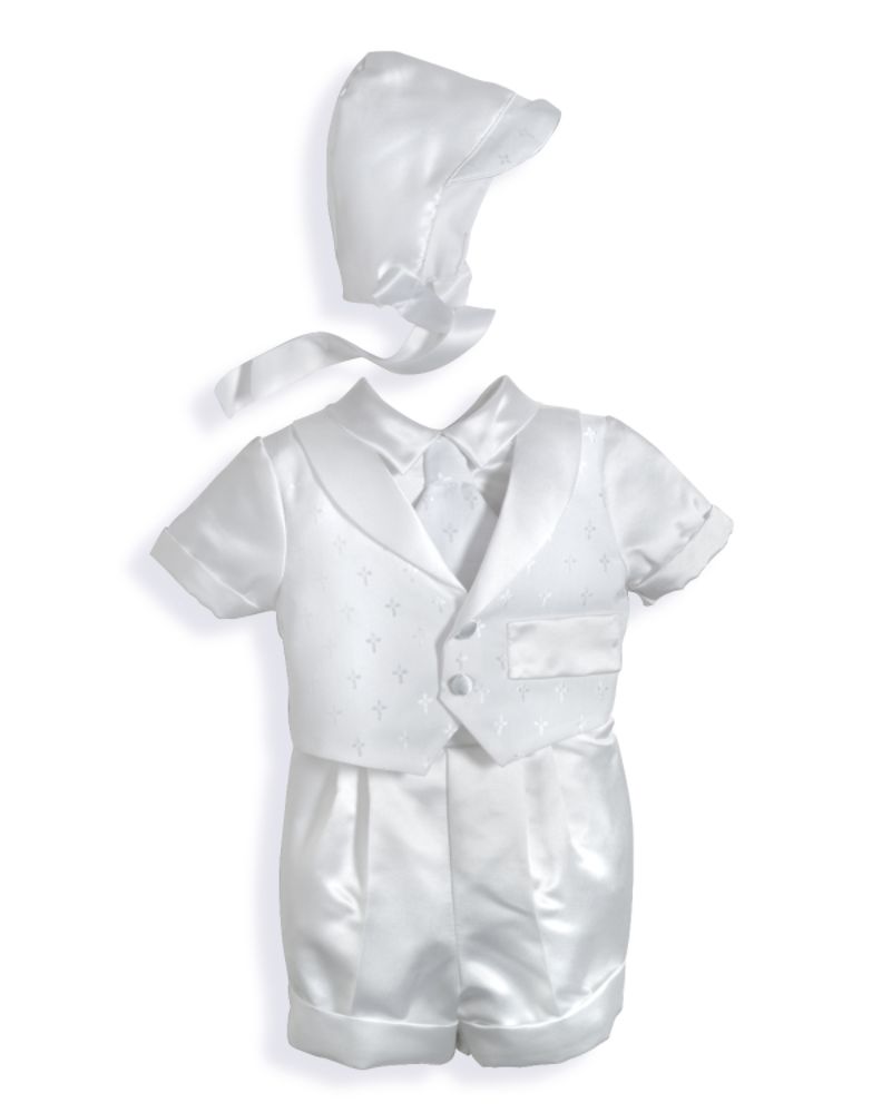 MaDonna Boys Short Tuxedo Christening Set