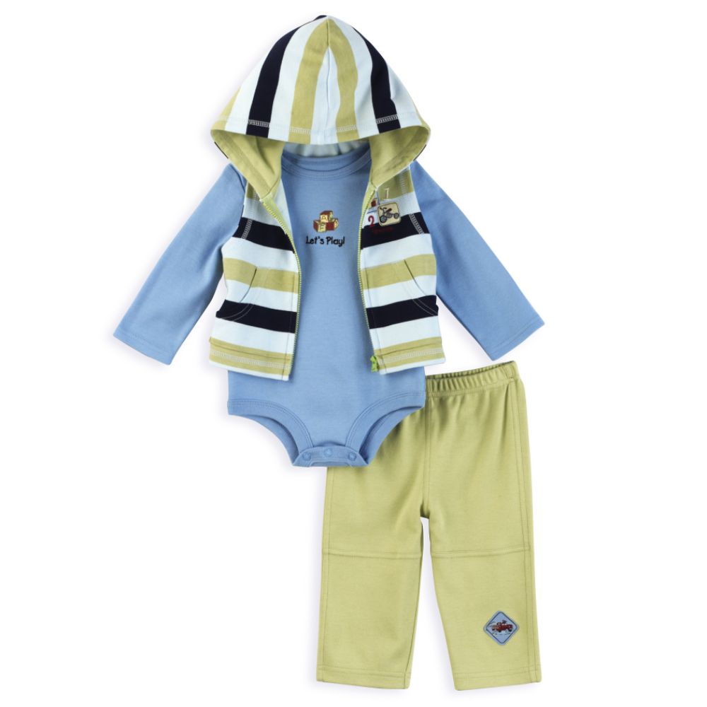 Little Wonders Newborn Boy's 3 Piece Vestset