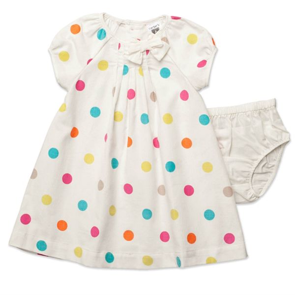 Carters Infant Girls Dress Panty Set Ivory