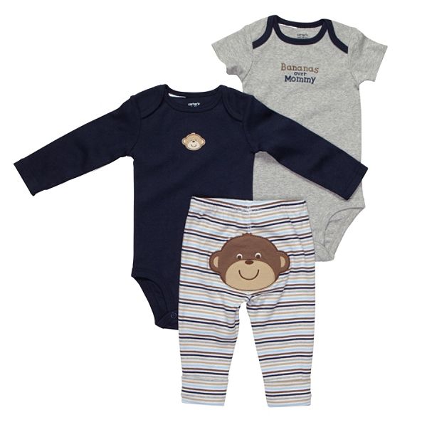 Carters Infant Boys 3 Piece Footsie Blue