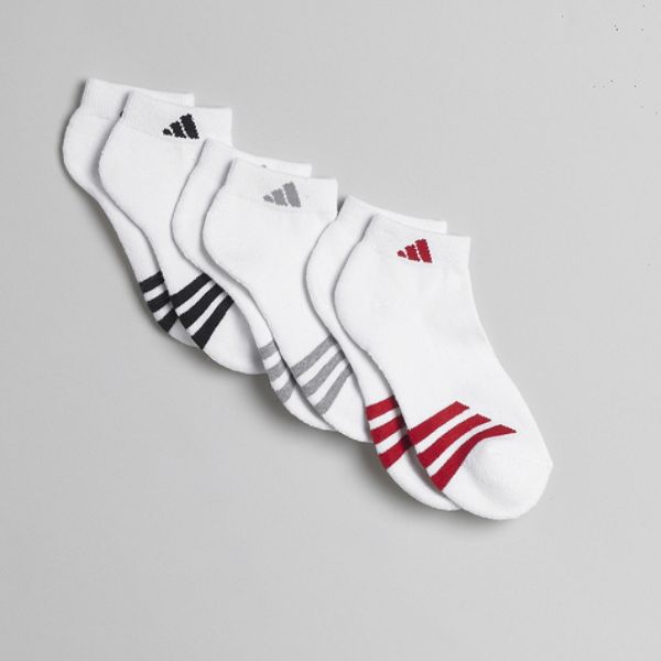 Adidas Boys 4 20 3 Pack Striped Locut Socks