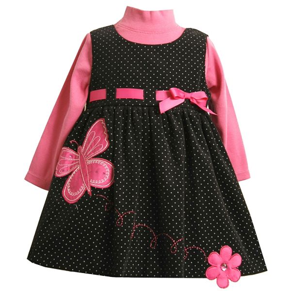 Ashley Ann Infant Girls Pin Dot Corduroy Jumper