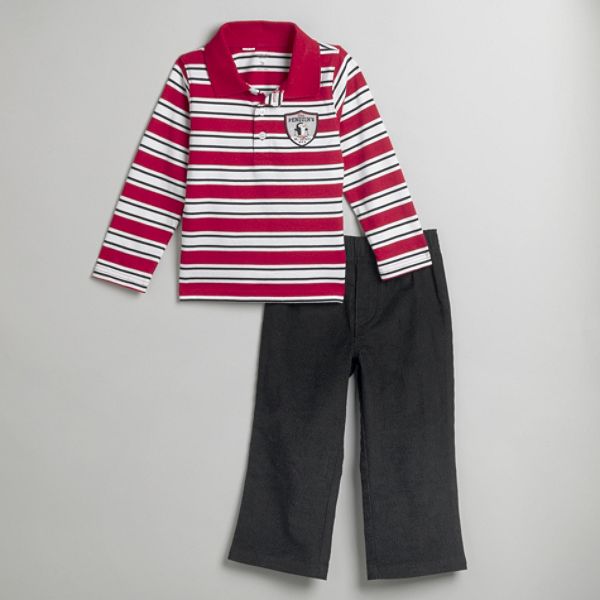 Carters Toddler Boys Stripe Polo Corduroy Pantset
