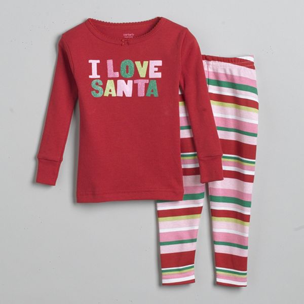 Carter's Infant Girl's "i Love Santa" Pajamas