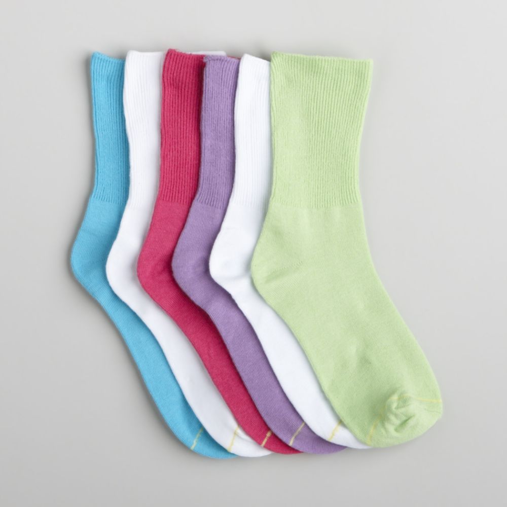 Joe Boxer Girl's 6-11 Six-Pair Solid Turn Cuff Socks at Sears.com